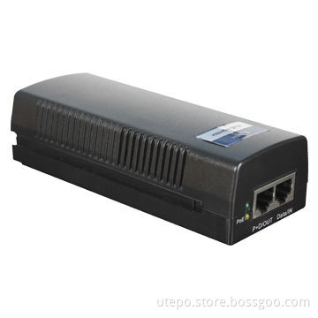 Single Port PoE Injector, IEEE802.3af Standard, Over Cat5/5e/6 Cable Transmission Media
